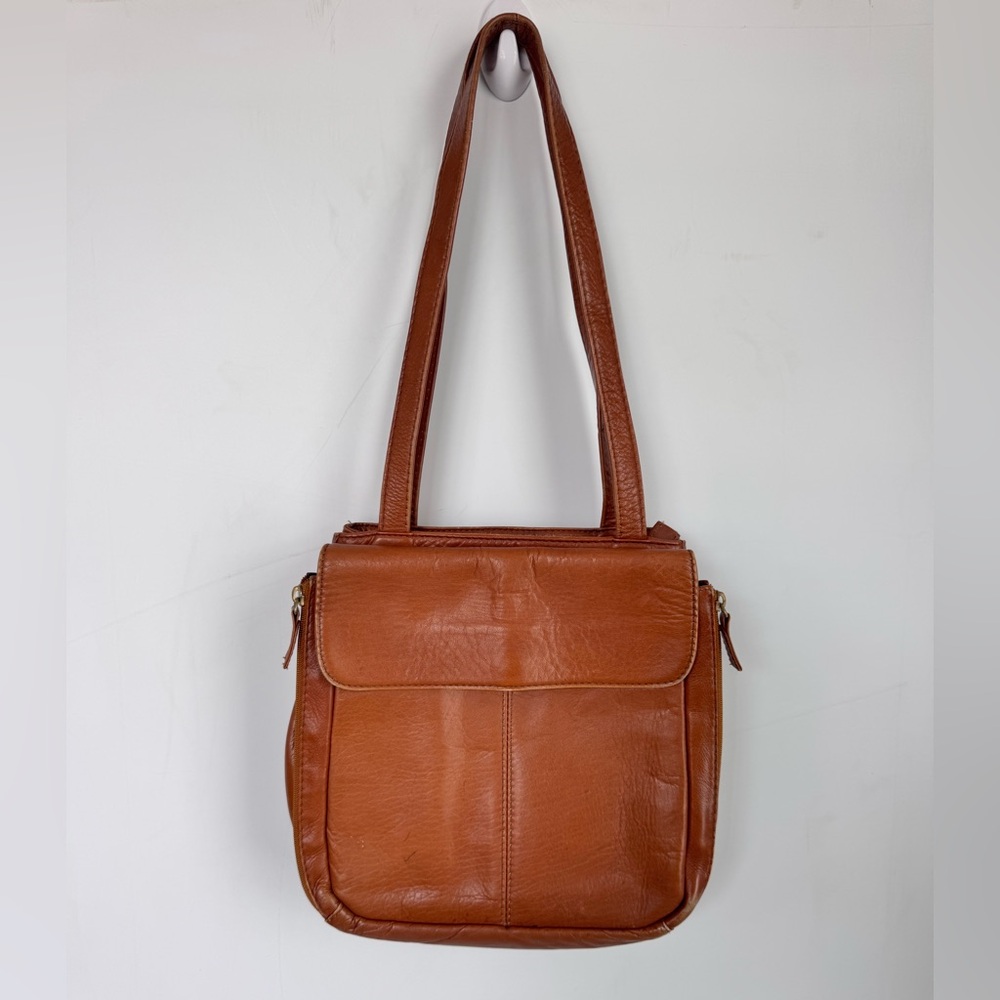 Vintage Hobo International Brown Leather Crossbody Bag